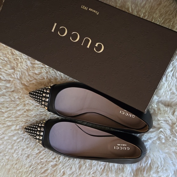 Gucci Coline Malaga studded ballet flats 36.5 - Picture 2 of 16
